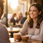 Frau im Café beim ersten Date – Dating-Tipps für Frauen