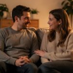 Paar auf Sofa im Gespräch – Konflikte lösen und Beziehung retten